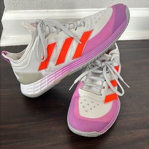 Adidas Ubersonic Gray and Pink Tennis Shoes